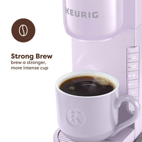 Keurig K-Express strong brew button highlighted for bolder flavor options.