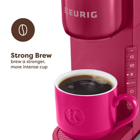 Keurig K-Express strong-brew button emphasizes bold coffee flavor at a touch.