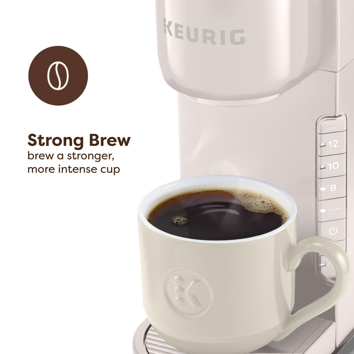 Keurig K-Express strong brew button delivering bolder flavor at a press.