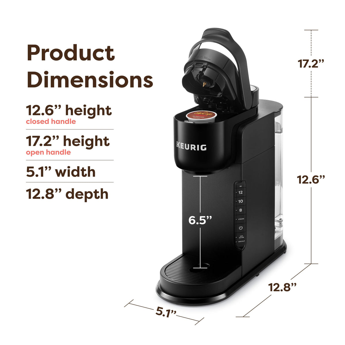 Keurig K-Express travel mug compatibility for tall cups up to 7.4 inches