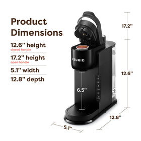 Keurig K-Express travel mug compatibility for tall cups up to 7.4 inches
