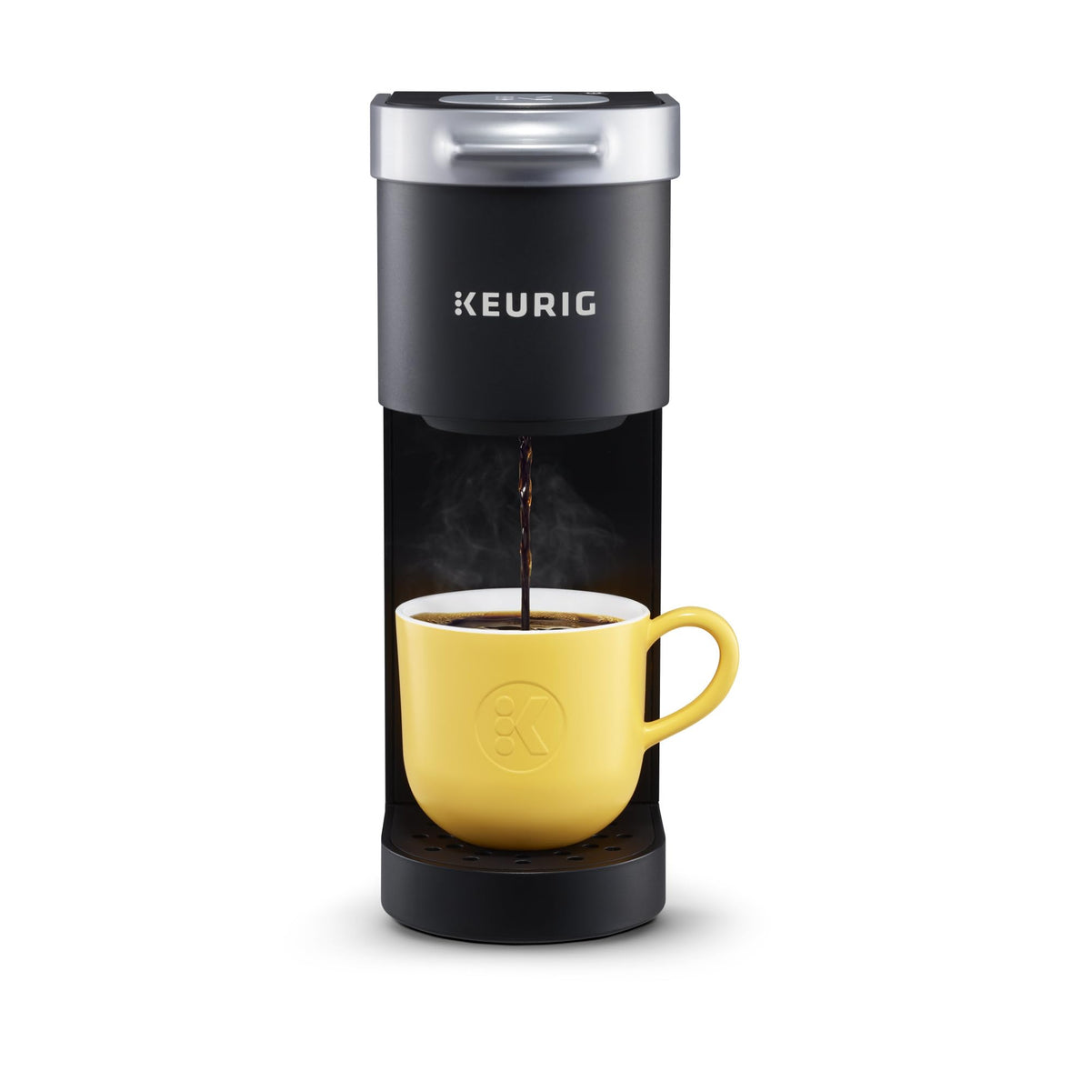Keurig K-Mini compact coffee maker front view showing slim profile for small spaces