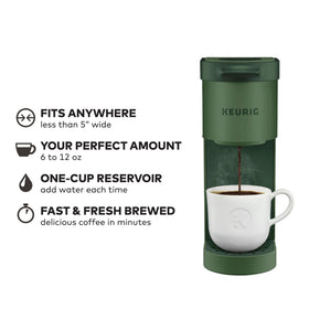 Keurig K-Mini cord storage keeps cords tidy after brewing.