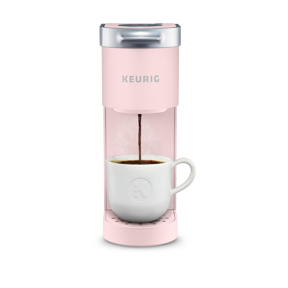 Keurig K-Mini dusty rose front view, space-saving design for small spaces
