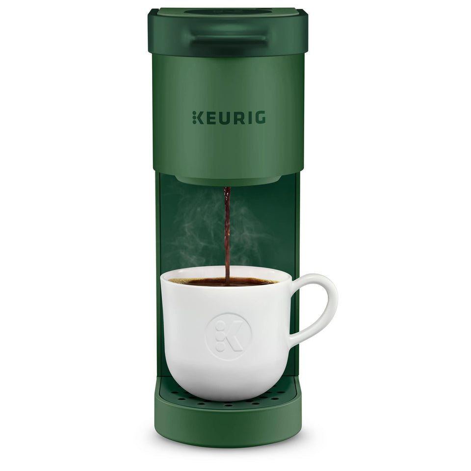Keurig K-Mini front view shows a compact coffee maker ideal for small spaces.