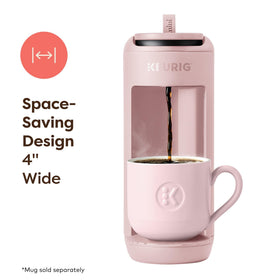 Keurig K-Mini Mate compact 4-wide profile illustrating the tiny footprint.