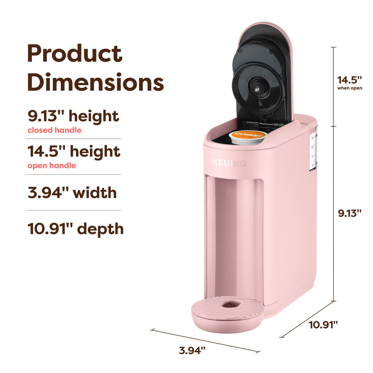 Keurig K-Mini Mate plug-in operation emphasizes quick setup anywhere.