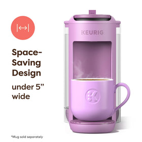 Keurig K-Mini Mate Plus brewing over ice action preserves flavor for iced coffee.