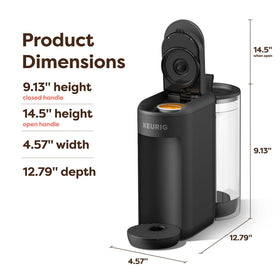 Keurig K-Mini Mate Plus matte black finish for a sleek look