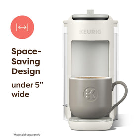 Keurig K-Mini Mate Plus under five inches wide in a small kitchen