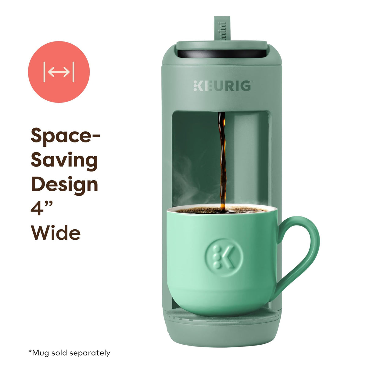 Keurig K-Mini Mate side profile emphasizing slim design for tight spaces