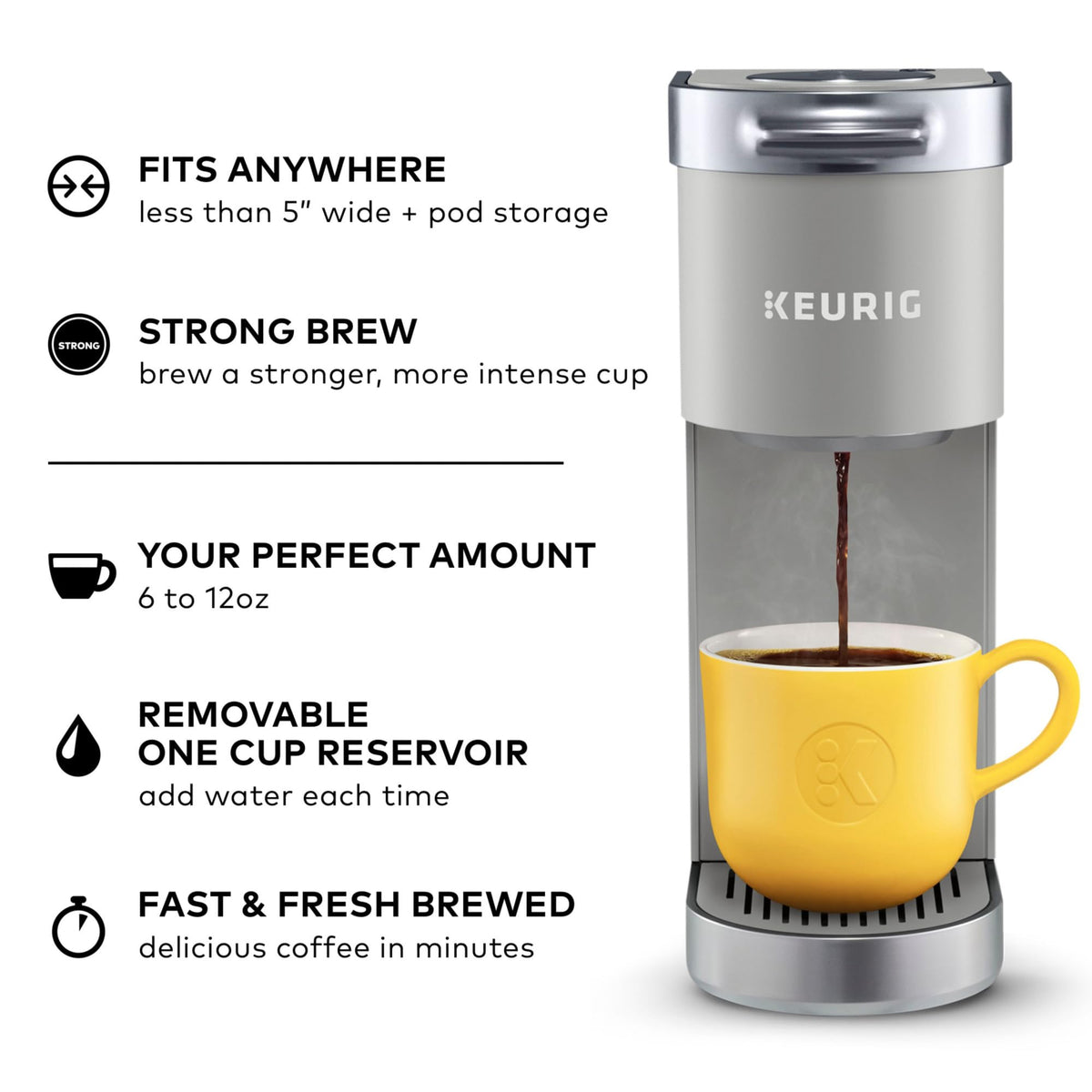 Keurig K-Mini Plus removable reservoir for easy filling between brews.