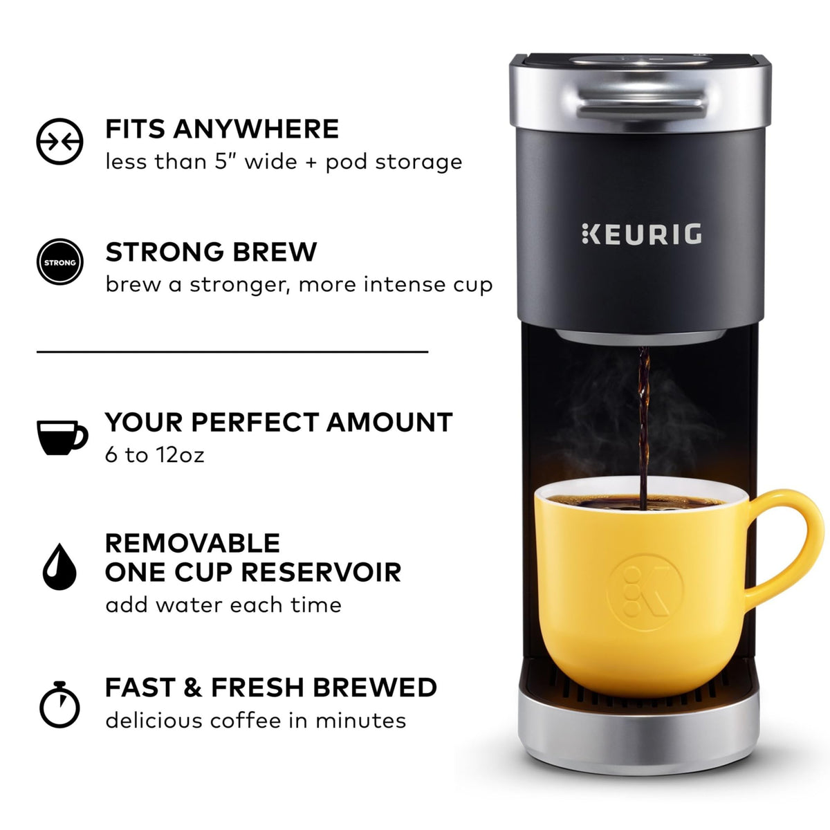 Keurig K-Mini Plus removable water reservoir simplifies refills