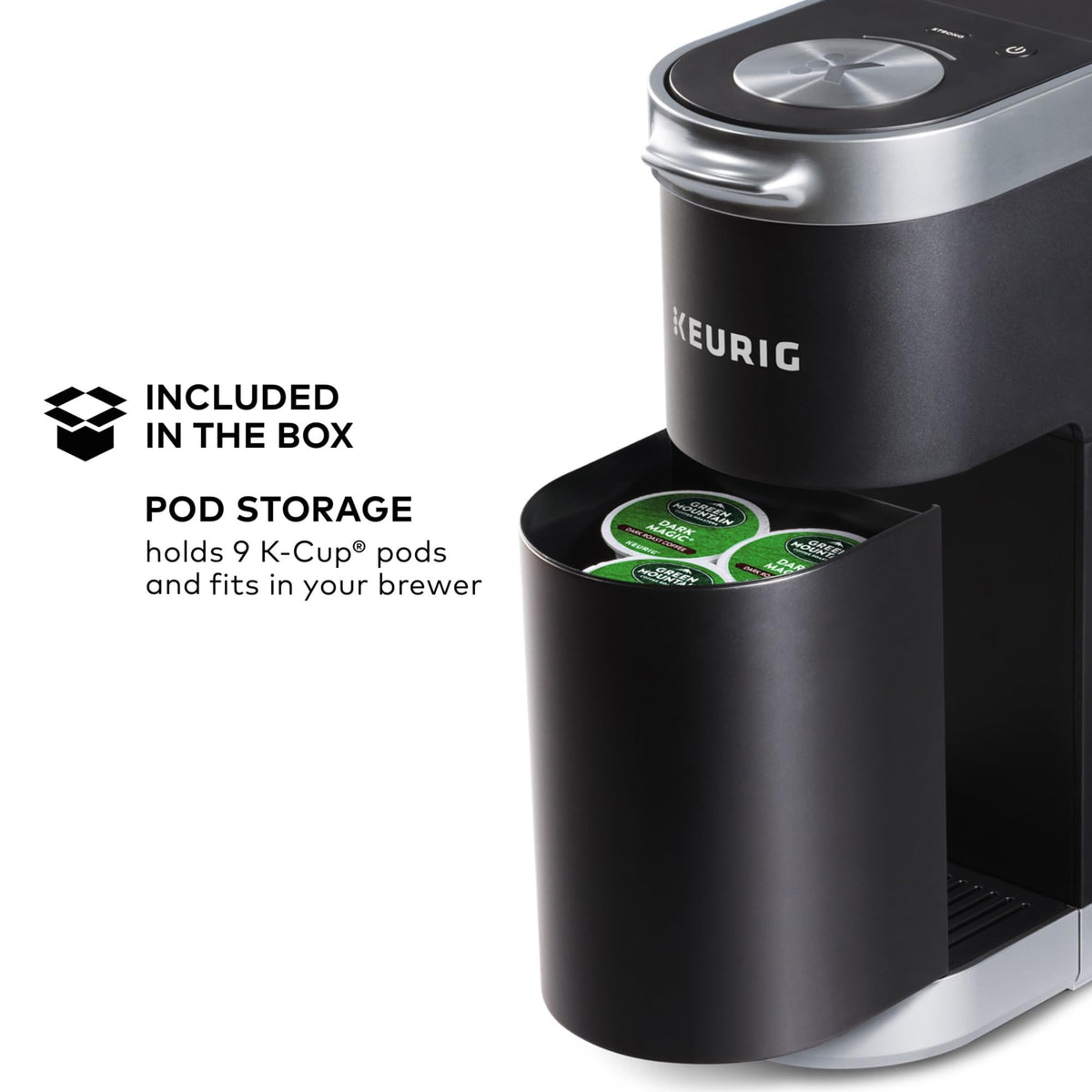Keurig K-Mini Plus travel mug friendly design for on-the-go cups