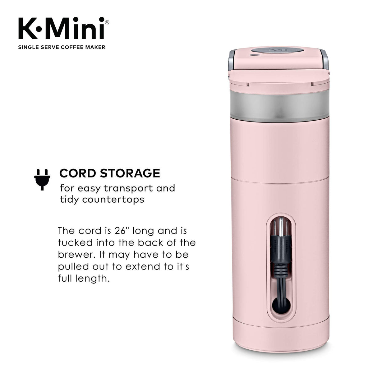 Keurig K-Mini with travel mug compatibility and removable drip tray