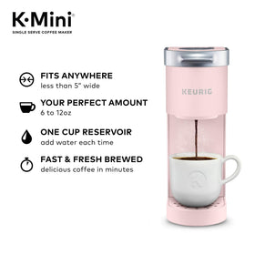 Keurig K-Mini water reservoir close-up, quick single-cup brewing