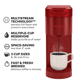 Keurig K-Slim Scarlet Red finish adds bold color to kitchens.