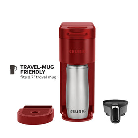 Removable drip tray on K-Slim accommodates travel mugs up to 7 inches.