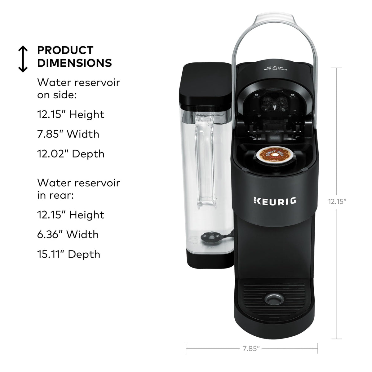 66 oz dual-position reservoir on Keurig K-Supreme saves counter space.