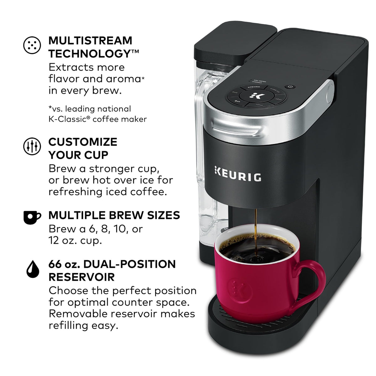 Keurig K-Supreme Strong Brew option for a bolder cup.