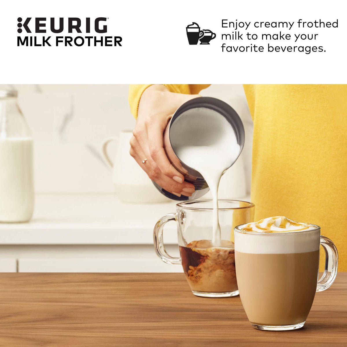 Keurig Milk Frother works with Keurig brewers for versatile beverages