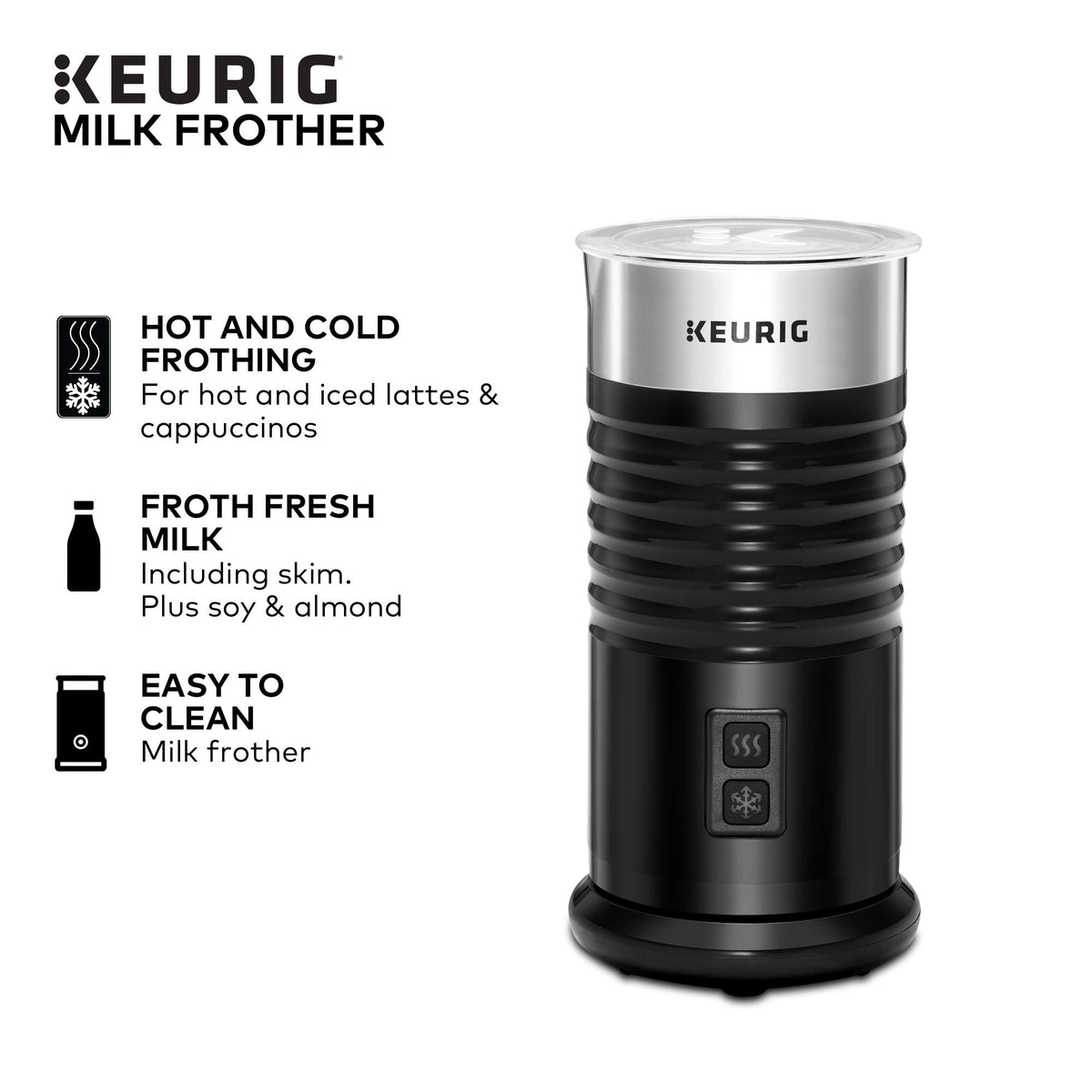 Keurig Milk Frother interior with non-stick coating for easy cleaning