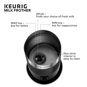 Keurig Milk Frother removable whisk for quick cleaning