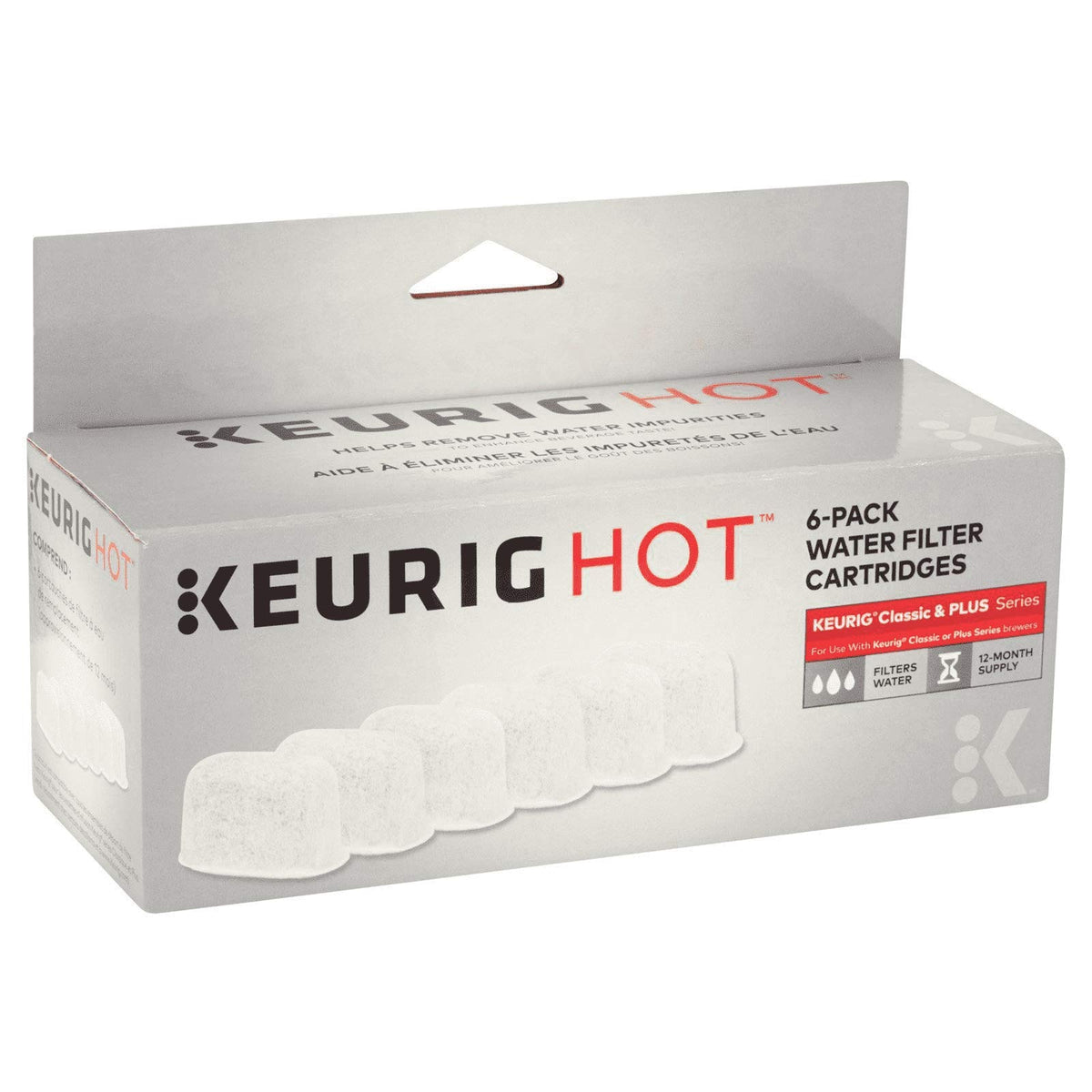 Keurig six water filter cartridge in the water filter assembly for clearer taste.