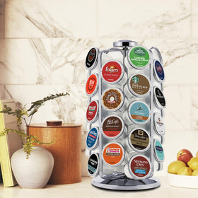 Sturdy metal construction supports daily pod storage use