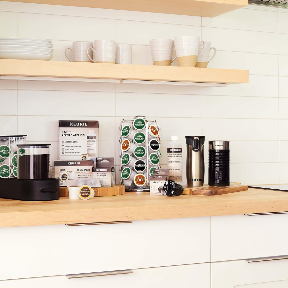 Easy pod access from the rotating Keurig storage carousel