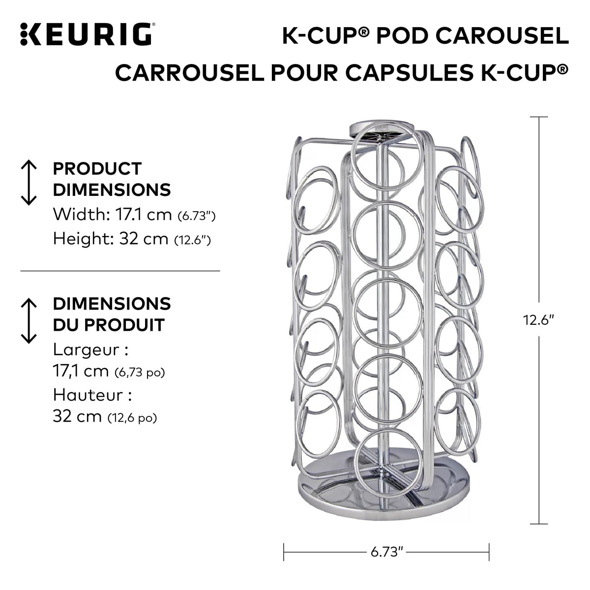 Compact, space-saving Keurig carousel on a countertop