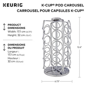 Compact, space-saving Keurig carousel on a countertop