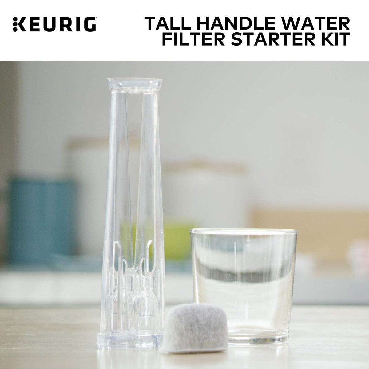 Keurig Tall Handle Water Filter Starter Kit filter assembly ready for installation.