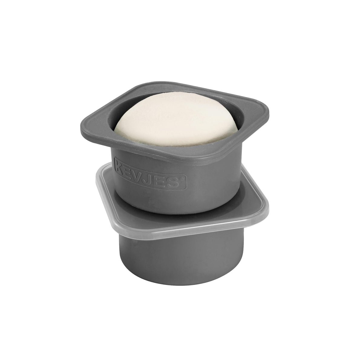 Kevjes 1000ml Plus dough-proofing container front view in space-gray for organized, on-the-go pizza prep.