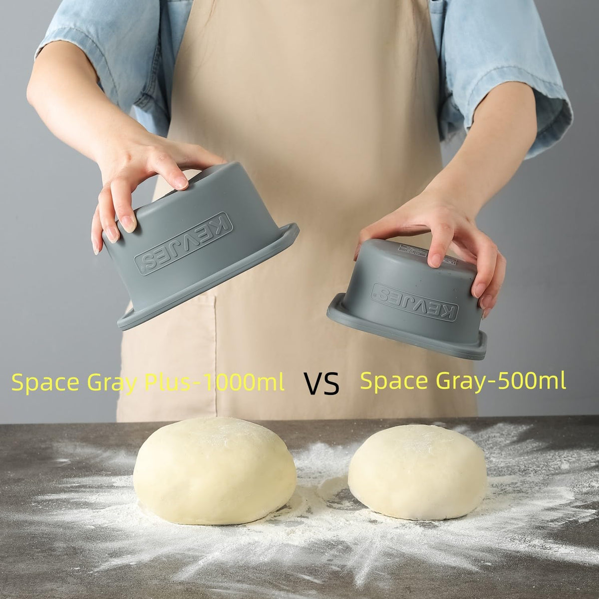 Kevjes 1000ml Plus silicone body offers durability and flexible use in fridge.