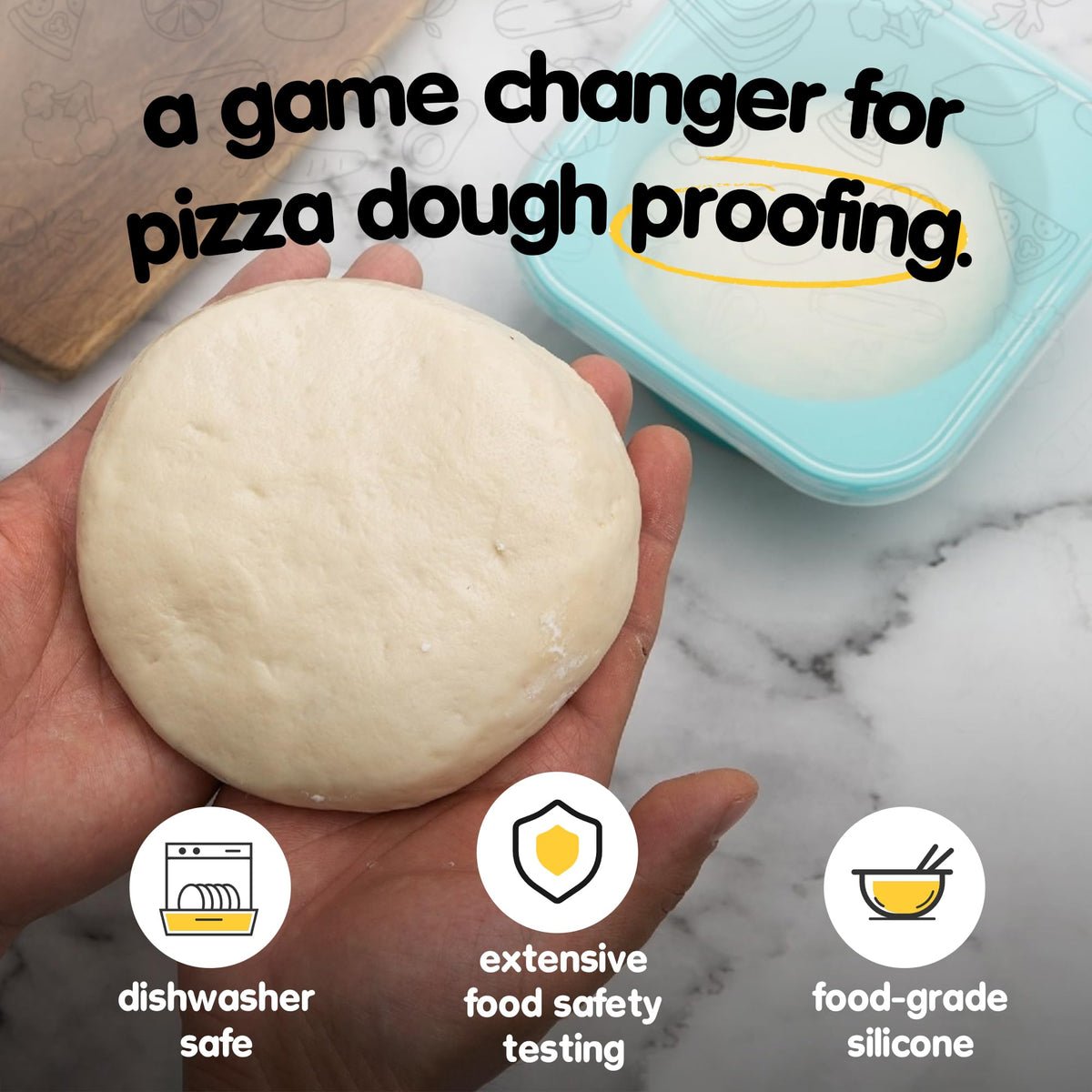 Kevjes steel-reinforced 500ml dough box with durable lid