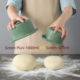 KEVJES individual dough cells in green container keep portions separate.