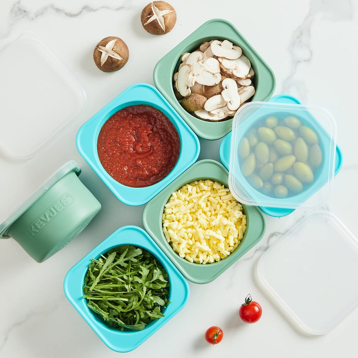 Kevjes round green dough storage vessel ideal for pizza prep