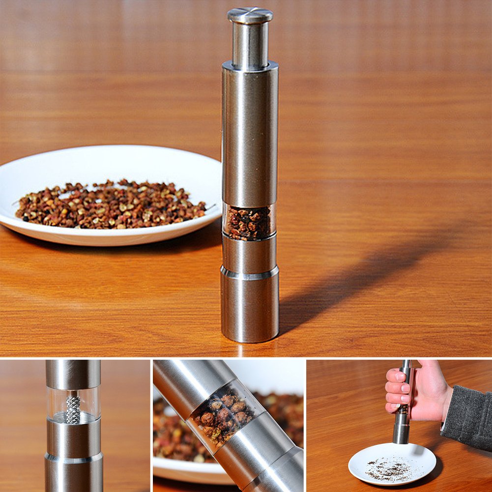 Keweis acrylic chamber highlights clear spice capacity and visibility.