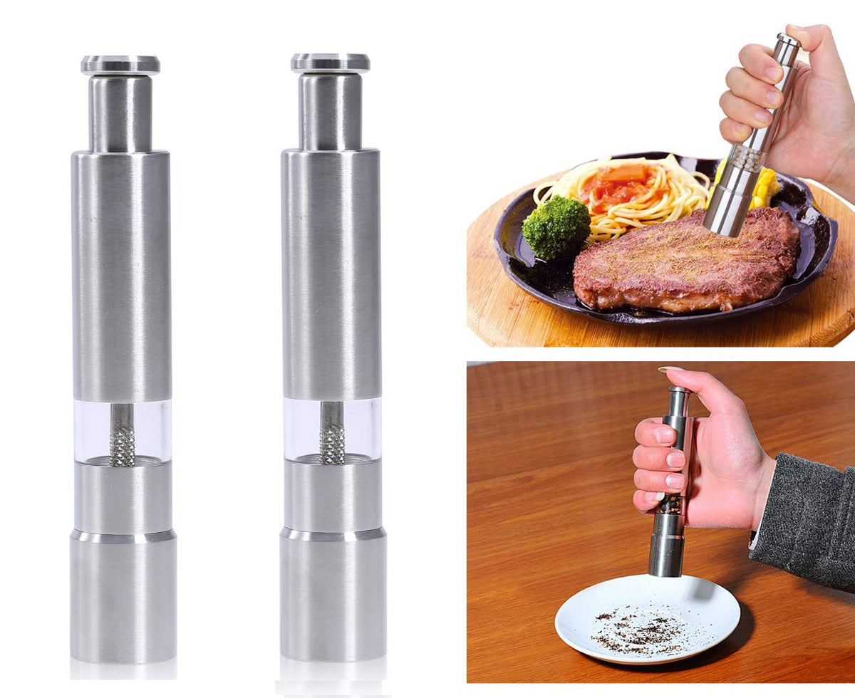 Keweis stainless steel grinders show the durable grinding mechanism up close.