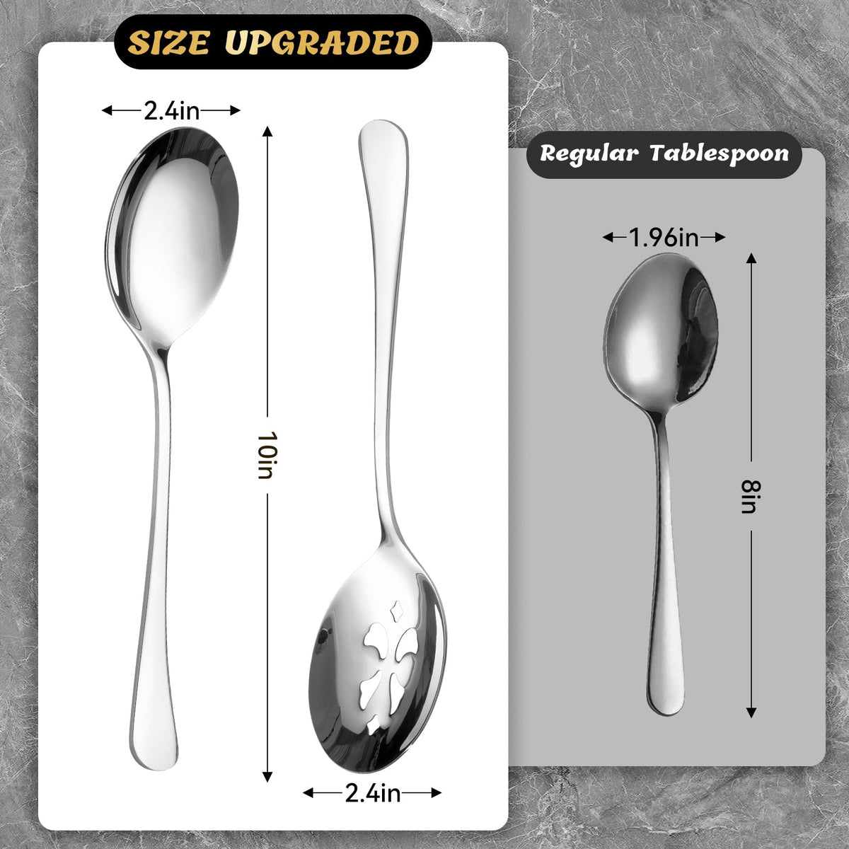 KEYOXY 10-inch large serving spoons ideal for portioning at gatherings