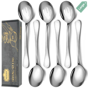 KeyOXY 6pc serving spoons set in 10 inch for easy, elegant serving.