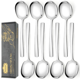 KeyOxy 8-piece serving spoons set with 9.2-inch handles for easy portioning.