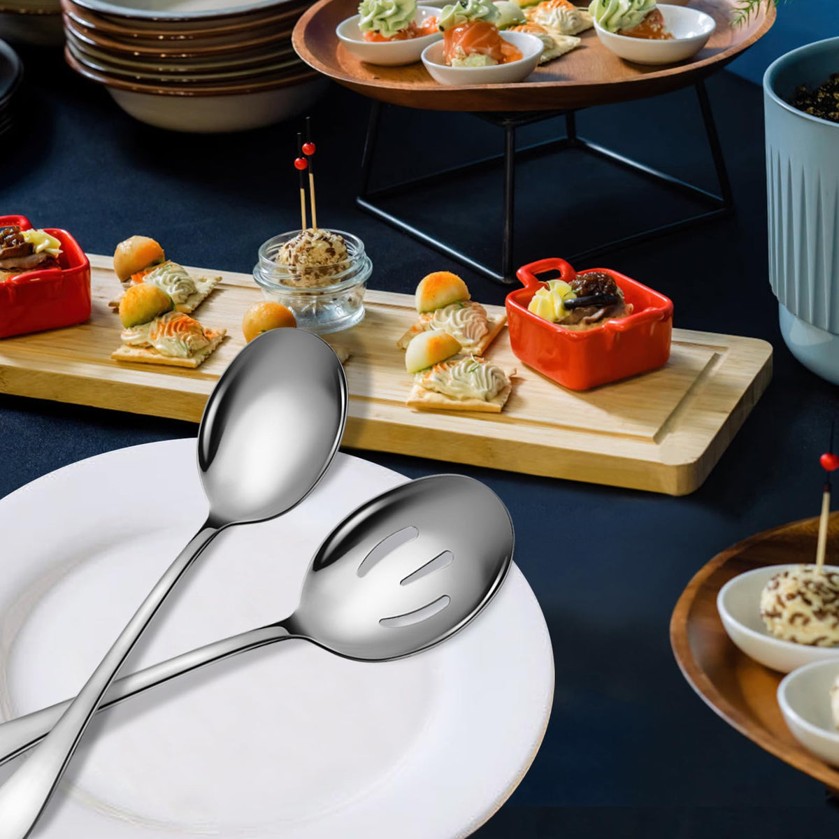 Keyoxy 10-inch buffet spoons offer durable, elegant performance for events.