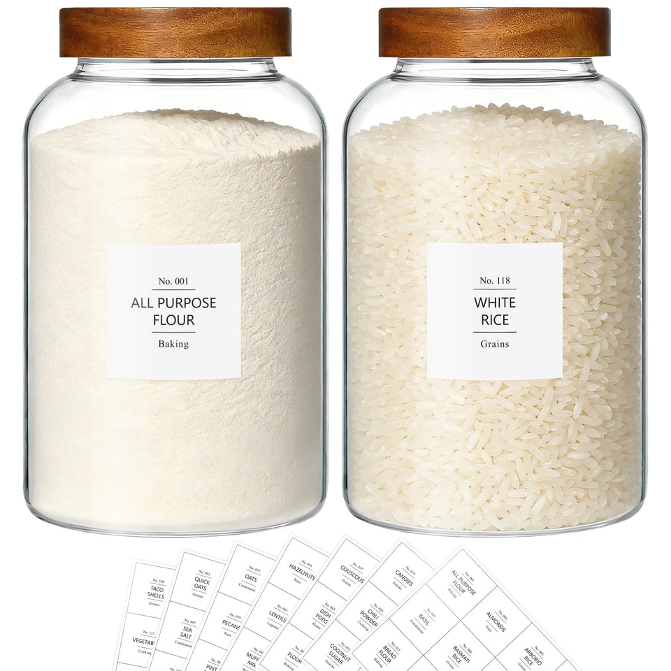 KEYWING 1-gallon glass jar front view for pantry storage of dry foods