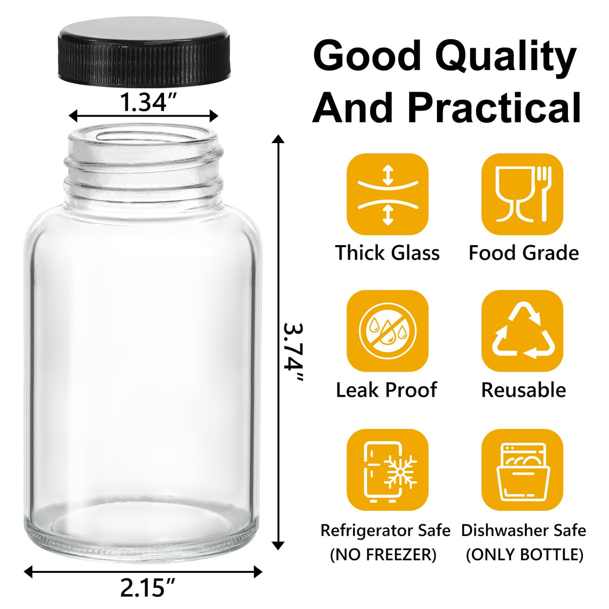 KeyWING 4oz glass jar with lids ideal for sauces, dressings, and samples.