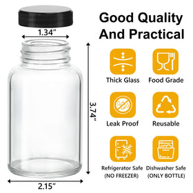 KeyWING 4oz glass jar with lids ideal for sauces, dressings, and samples.