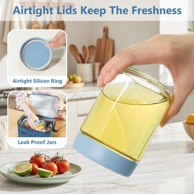 KEYWING airtight lids with silicone gasket prevent leaks during transport.