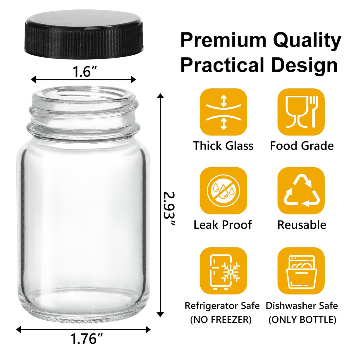 KeyWING compact 2oz glass bottle ideal for ginger shots and juices.