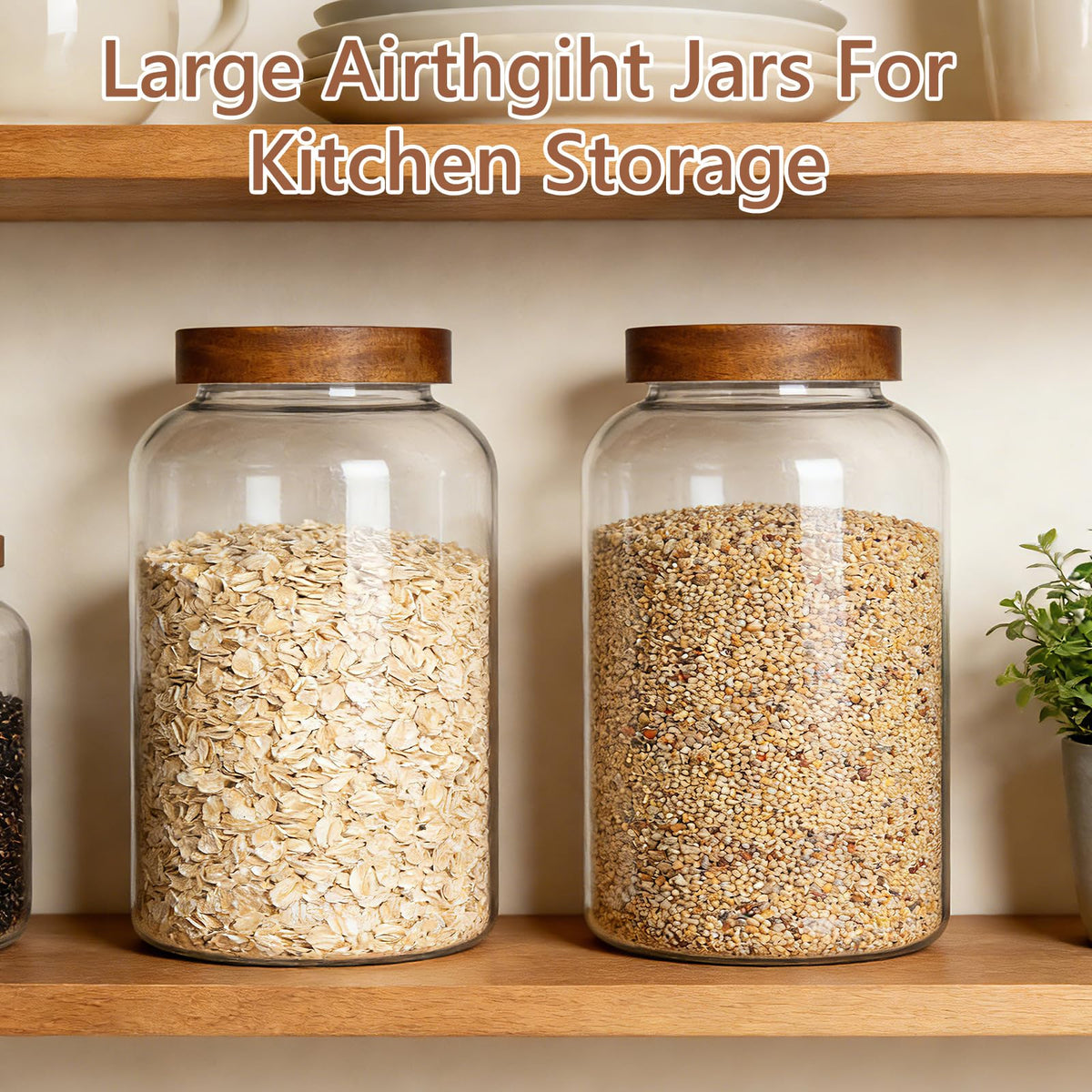 KEYWING glass jar with labels included helps track contents